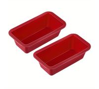TEMU 2 Piezas Molde de Silicona para Pan Mini Rectangular Antiadherente, Ideal para Tartas Pequeñas, Pan y Hamburguesas, 6.1 x 3..8 Pulgadas
