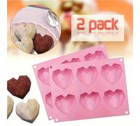 TEMU 2 piezas Molde de Silicona Rosa con 6 Agujeros de Pequeño, Grado Alimenticio, Desmoldeo Fácil para Hacer Chocolate, Fondant, Mousse, Cake Pops, Donuts, etc., Molde para Jabones Hechos a DIY