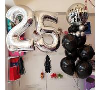 TEMU 2 piezas, Números de Globos Plateados 25 - Decoraciones para de de 40 Pulgadas, Globos Digitales, Decoracións para de Aniversario