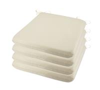 TEMU 2 piezas o 4 piezas de cojines de silla para exteriores/interiores, cojines de silla de patio redondos con esquinas con cordones, cojín de asiento de exterior con relleno de espuma (solo cojines)