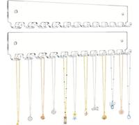 TEMU 2 piezas Organizador de Joyería de Acrylic con 12 Ganchos, Soporte de Collar en la Pared, Exhibidor de Plástico Transparente para Collares, Pulseras, Anillos y Pulseras