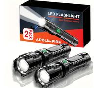 TEMU 2 Piezas Pack Linternas Tácticas de Resistencia, Haz de Potencia 300+ con Operación Tipo & Manual, Ideales para Exteriores, Camping, Senderismo, Emergencias y Uso en el Hogar (-)
