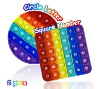 TEMU 2 piezas/paquete Juguetes Educativos de Aprendizaje de Números, , Alfabeto y Matemáticas, Juegos de Fonética con de Presión Rápida para Niños Preescolares (Cuadrado- 2 piezas)