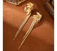 TEMU 2 piezas/pareja de aretes de moda europea y americana con borla y oreja larga para mujer, aretes de - Hermosos aretes de borla para mujer - un hermoso y asequible regalo de joyería para mujer