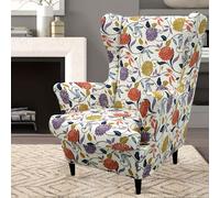 TEMU 2 piezas por juego, con vibrantes patrones florales, fundas elásticas para taburetes de tigre para sofás individuales, que los muebles y mejoran la decoración del hogar