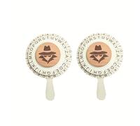 TEMU 2 Piezas Rueda de Descifrado Detective Juego de Códigos Espía 9.5cm/3.74in, 11cm/4.33in Madera para Sala de Escape