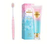 TEMU 2 piezas/set Cepillo de Dientes y Pasta Dental Lindo para Verano - 1 cepillo rosa + 1 pasta dental, Ideal para Regalar y Añadir a