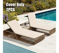 TEMU 2 piezas/set de Cojín Elástica para Silla Reclinable Exterior, Protector en Tela Fibra