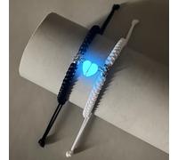 TEMU 2 piezas/set de Pulseras de Pareja con Cuentas Luminosas de , Nudos Múltiples, Tejidas a , Brazaletes de Moda