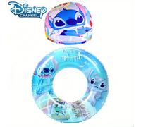 TEMU 2 piezas/set Gorro de Natación Elástico y Flotador Disney Stitch, Gorra Inflable Transpirable y Cómoda con Aro para Piscina, Ideal para Uso Diario, Viajes al y Fiestas, Estilo Cartoon Moderno
