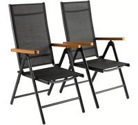TEMU 2 piezas Sillas plegables para exterior, de jardín de aluminio, Silla plegable de camping, Silla de , brazos de WPC, respaldo ajustable de 7 niveles, transpirable