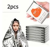 TEMU 2 piezas Térmica de Emergencia - de Material PET, Universal en Todas , Lavable a , Tejido Liso - Equipo de para para Camping, Senderismo, Actividades al Aire Libre y Uso de Emergencia
