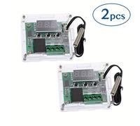 TEMU 2 piezas W1209 con Estuche Tarjeta Controlador de Digital 12V Micro Termostato -50-110°C Electrónico de Control de con Relé Monocanal de 10A