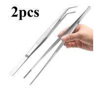 TEMU 2 pinzas resistentes rectas y curvas, 7.87 pulgadas, acero inoxidable con agarre antideslizante, diseñadas para reparaciones y pesca