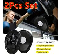 TEMU 2 protectores de boxeo y MMA | Herramientas de precisión para velocidad y precisión, almohadillas curvas para golpes, fabricados con PU resistente, completa tu equipo de boxeo, cuero sintético.