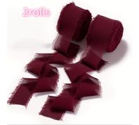 TEMU 2 rollos de cinta de gasa de 1 * 9 yardas - con , , deshilachada, delgada para manualidades, envoltura de regalos,