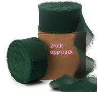 TEMU 2 rollos de cinta de gasa de 1 x 9 yardas, cinta de gasa con a , navideña para envolver regalos, , de novia, arreglos florales