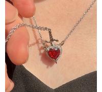 TEMU 2 Sets de Elegante Collar con Colgante de Espada de Daga de Amor con a Través del de Lujo, Collar de Amor para , Adecuado para que las Mujeres lo , para el Aniversario de , Regalo de San Valentín