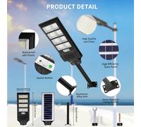 TEMU 2 uds, 720 LED Lámpara de con sensor de movimiento de inducción solar, 6500K Luz de pared fuerte, comúnmente utilizada en patios al , jardines, patios, calles, pasarelas.