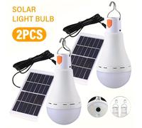 TEMU 2 unidades LED solar para exteriores con batería recargable USB, con gancho, 3 de iluminación para jardín, camping, pesca, portátil, linterna, luz nocturna, iluminación de stand