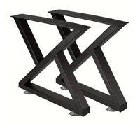 TEMU 2 unidades Patas de mesa industriales de Z de metal pesado, patas de escritorio de 28 pulgadas para muebles DIY, gran capacidad de carga, uso versátil - Negro