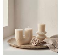 TEMU 2 velas escultóricas minimalistas, velas para celebraciones festivas, velas de cera sin estriadas, decoración para mesas en de puertas abiertas en el , fiestas de y noches acogedoras