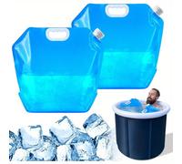 TEMU 2 X Contenedores de Agua Plegables de 10L a Prueba de Fugas - Material PE Duradero, Asa Fácil de Transportar, Ideales para Camping, Senderismo y Almacenamiento de Emergencia