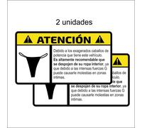 TEMU 2 x pegatina vehículo advertencia se despojen de su ropa interior bragas 8x4cm
