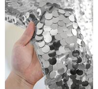 TEMU 2 yardas 51 pulgadas de tela de lentejuelas grandes, tela de bordado y para coser DIY, corredor de mesa de lentejuelas, mantel de lentejuelas, cortina de , vestido, de almohada, bolso