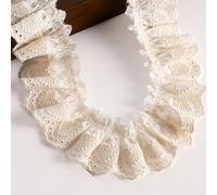 TEMU 2 yardas de cinta de encaje blanca, de 4 cm de ancho con un diseño de bordado, para manualidades y para adornar ropa y accesorios, de Apricot.