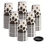 TEMU 20/100pcs vasos de papel con de perro , tazas para café, vasos desechables para bebidas frías y calientes, adecuados para agua caliente, , fiestas, vasos de papel para picnic