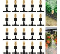TEMU 20/40 boquillas de nebulización 3 vías con conector de goteo para tubería de riego por goteo de 1/4 , de riego por goteo de , kit de pulverización de riego por goteo ajustable