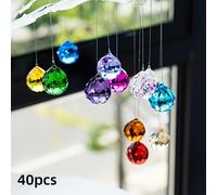 TEMU 20/40 piezas de de vidrio mezclado de 8×10 mm, con cuentas colgantes , ideales para hacer joyas y accesorios, un de al reflejar