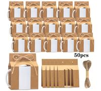 TEMU 20/50pcs - de regalo para taza blanca, vacía con , taza de 11-12oz - ideal para envolver tazas , Navidad, Halloween