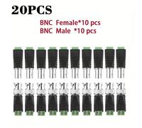 TEMU 20 adaptadores de conversión de cable BNC para y hembra, terminales BNC de sin necesidad de soldadura, conectores BNC verdes, para cableado de cámaras TVIAHD, , CVI y DVR