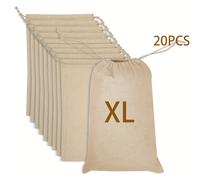 TEMU 20 Bolsas de Producción con Cordón - Fundas de Almacenamiento de Muselina Lavables para Uso en Tiendas y Hogar