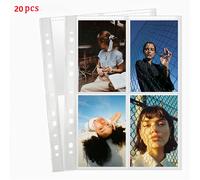 TEMU 20 fundas A4 de bolsillo para fotos, fundas transparentes para sellos, páginas de almacenamiento de tarjetas para álbumes de , 4 compartimentos