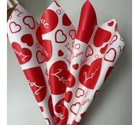 TEMU 20 Hojas por Paquete Papel de Envoltura con Diseño de Amor y Corazones, Material para Rápidos Impermeable, Papel Coreano