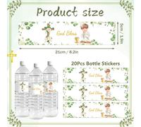 TEMU 20 pegatinas de etiquetas para botellas de agua estilo floral " te ", adecuadas para fiestas religiosas, Primera Comunión, fiestas de , , 2 estilos