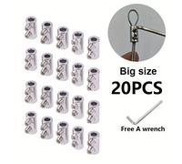 TEMU 20 piezas de abrazaderas de cable de acero inoxidable de resistencia - Clips de cable auto-bloqueantes ajustables con orificio, sujetadores seguros para renovación , bricolaje, exterior