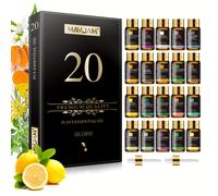 TEMU 20 Piezas de Aceites Esenciales 5ml/0.169fl.oz Set Regalo Sin Alcohol, Ideal para Difusores, Humidificadores, Fabricación de Jabones/Velas, Regalos Navideños, Amantes y