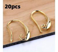 TEMU 20 Piezas de Aros Dorados y Plateados con Gancho para Hacer Aretes, Accesorios de Joyería DIY para Hombres y Mujeres, Material para Crear Aretes