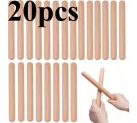 TEMU 20 Piezas de Baquetas Rítmicas - Instrumentos de Percusión de Madera Natural para Principiantes, Palillos y Bloques Rítmicos, Duraderos y Fáciles de Usar para Aprender Teoría Musical