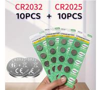 TEMU 20 Piezas de Batería de Botón de Rendimiento - 10 CR2032 + 10 CR2025, Duradera para Dispositivos Electrónicos