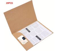 TEMU 20 piezas de clips de papel A4, carpetas de con bolsillo para tarjetas de presentación, sobres de exhibición para reuniones, organizador de documentos de oficina minimalista