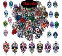 TEMU 20 piezas de colgantes esmaltados de calaveras para Halloween, dijes de , accesorios para hacer collares, pulseras, aretes y manualidades