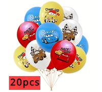 TEMU 20 piezas de decoraciones de fiesta temáticas de "Cars" de Disney, globos de látex de 12 pulgadas, suministros de .