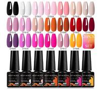 TEMU 20 Piezas de Esmalte en Gel para Uñas, 7.3ml/botella, Para Todas , Semi Permanente Fácil de Aplicar, Kit de Diseño DIY para Manicura con Colores Vibrantes