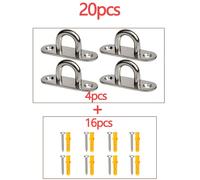 TEMU 20 Piezas de Gancho para Tejado en Acero Inoxidable con Placa Ojo y Tornillos, Hardware