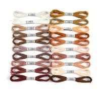 TEMU 20 piezas de hilo de bordado de calidad, 8 metros de largo por pieza - Se utiliza para punto de cruz, costura y manualidades, mezclados.